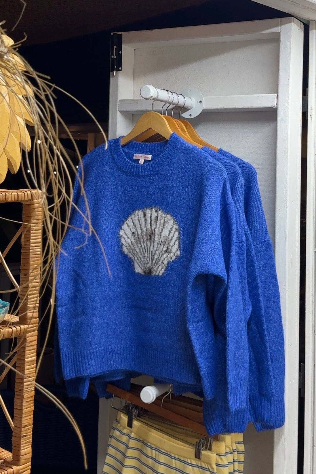 Sea Blue Shell Sweater