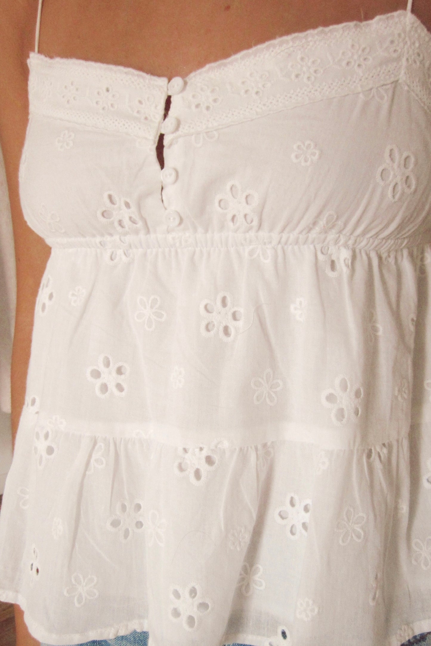 Isla Eyelet Babydoll Tank