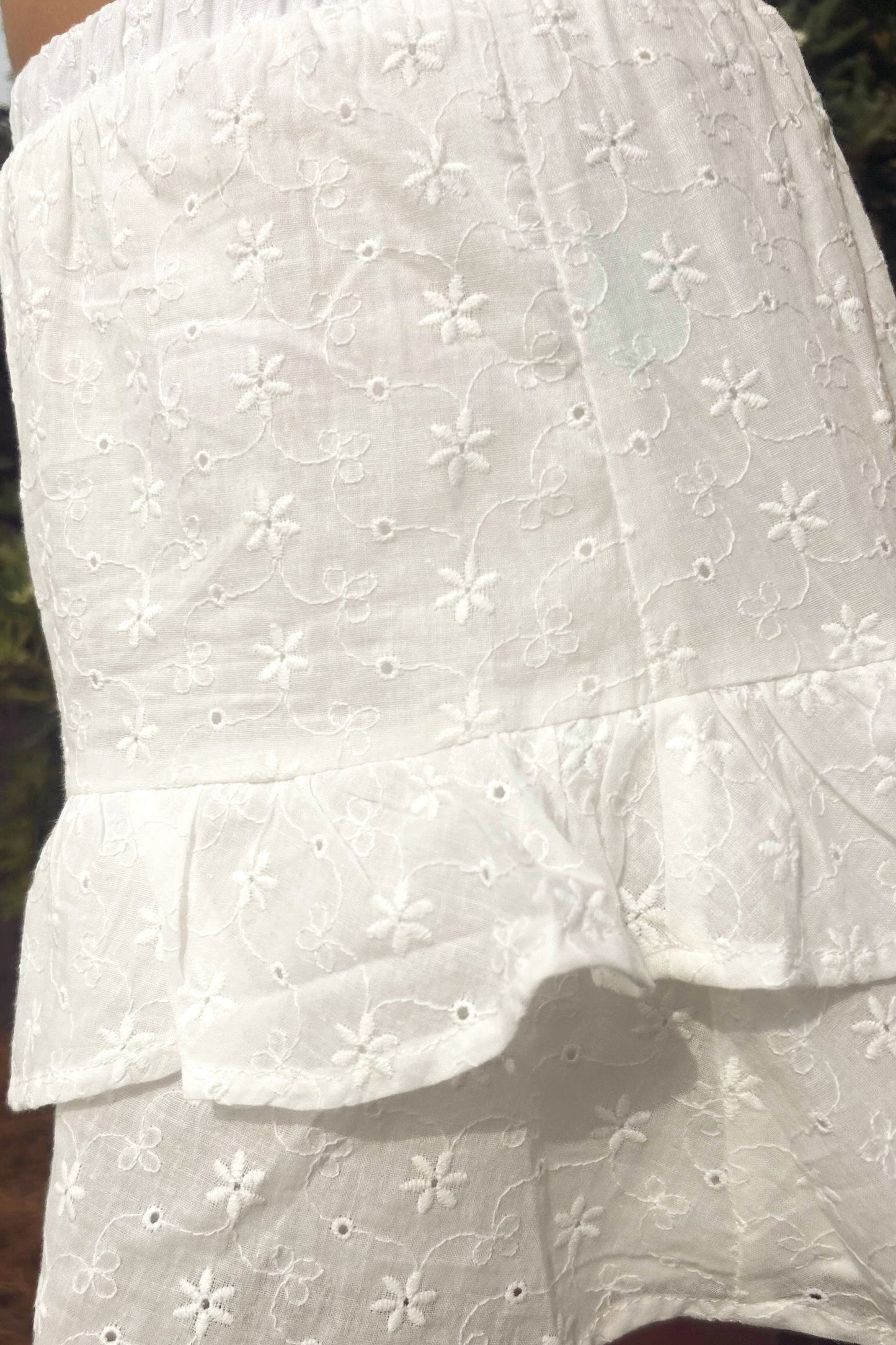 Summer Eyelet Ruffle Shorts