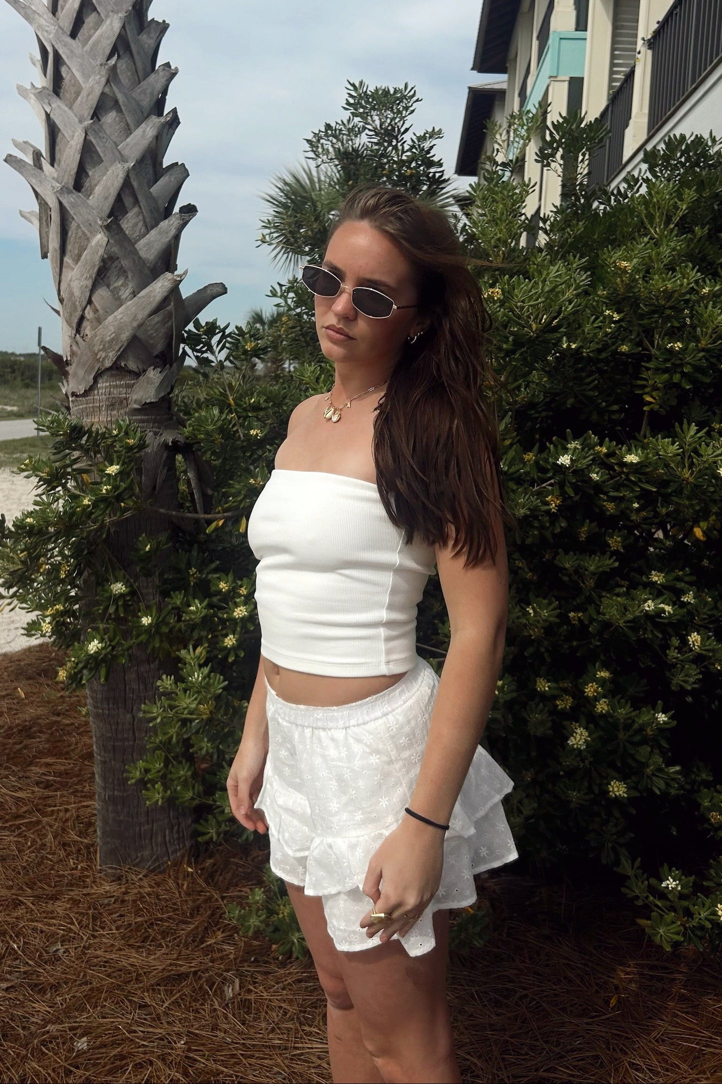 Summer Eyelet Ruffle Shorts