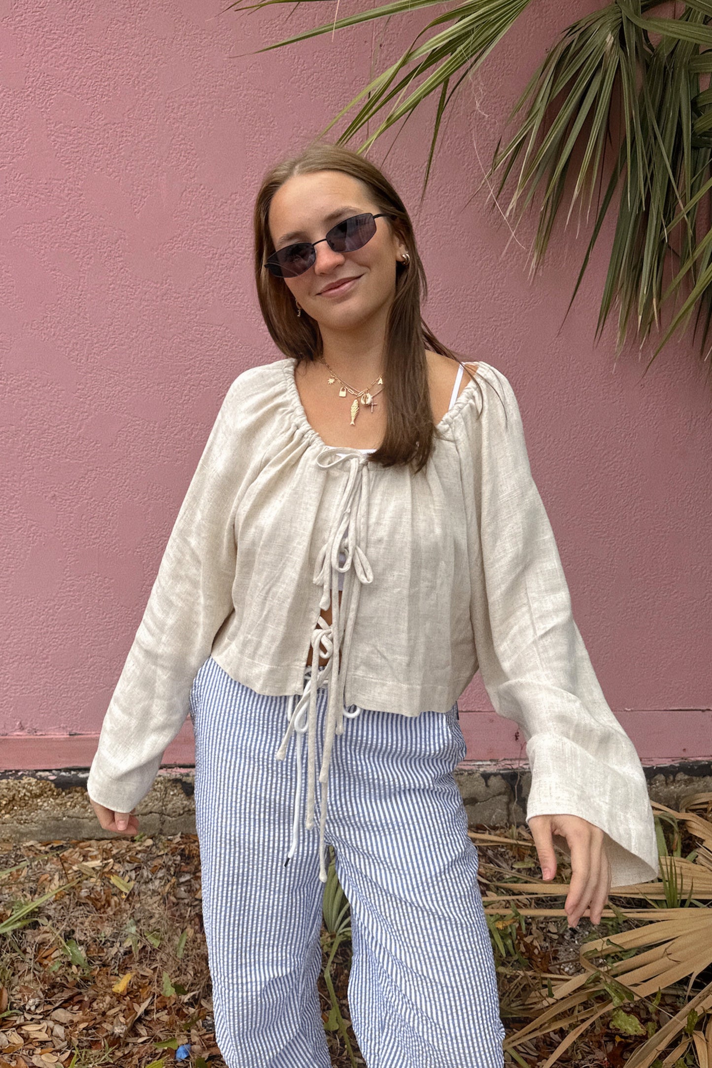 Coastal Drift Linen Top