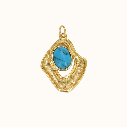 Turquoise Gold Charm