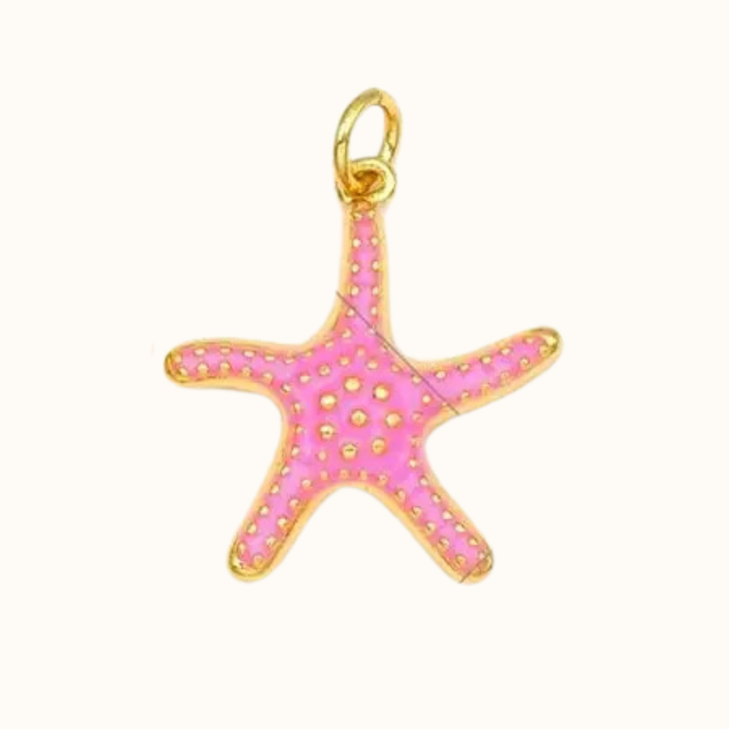 Pink Enamel Starfish Charm