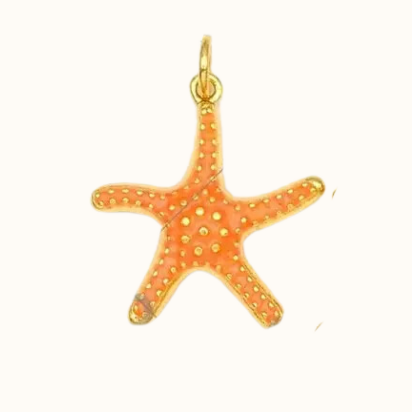 Orange Enamel Starfish Charm