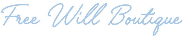 Logo of Free Will Boutique with a white background