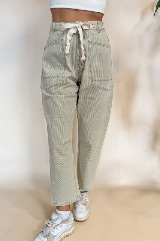 Soleil Striped Soft Denim Pants