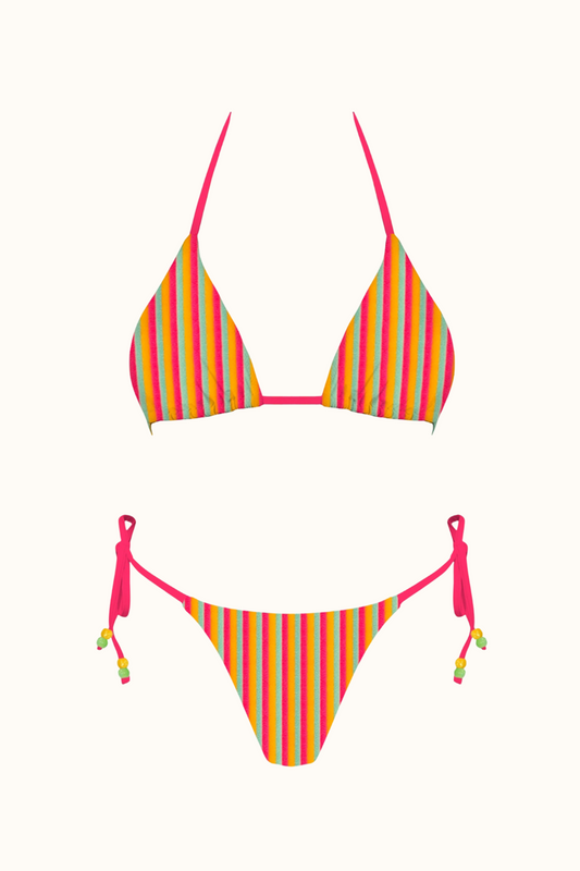 Sunset Sorbet Striped Bikini Set