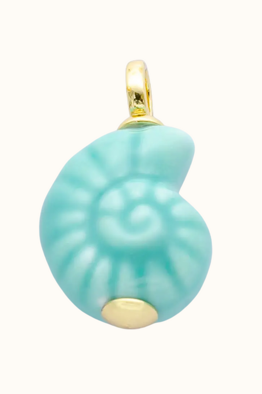 Blue Nautilus Ceramic Shell