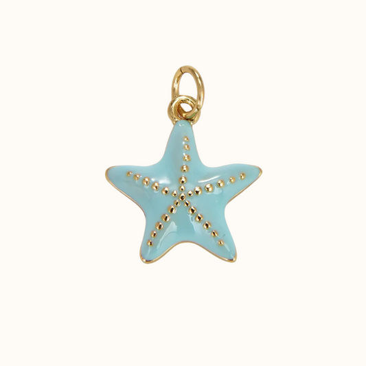 Blue Enamel Starfish Charm