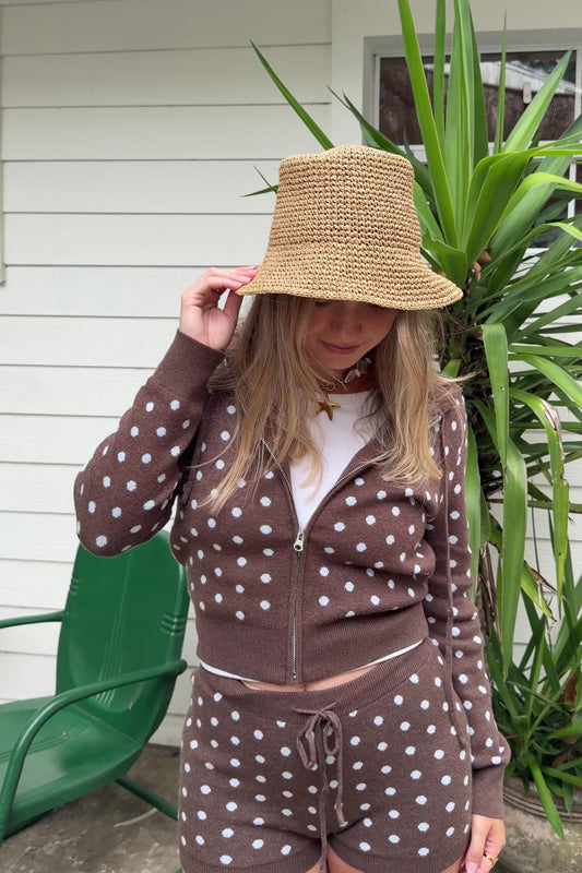 Polka Dot Zip Up