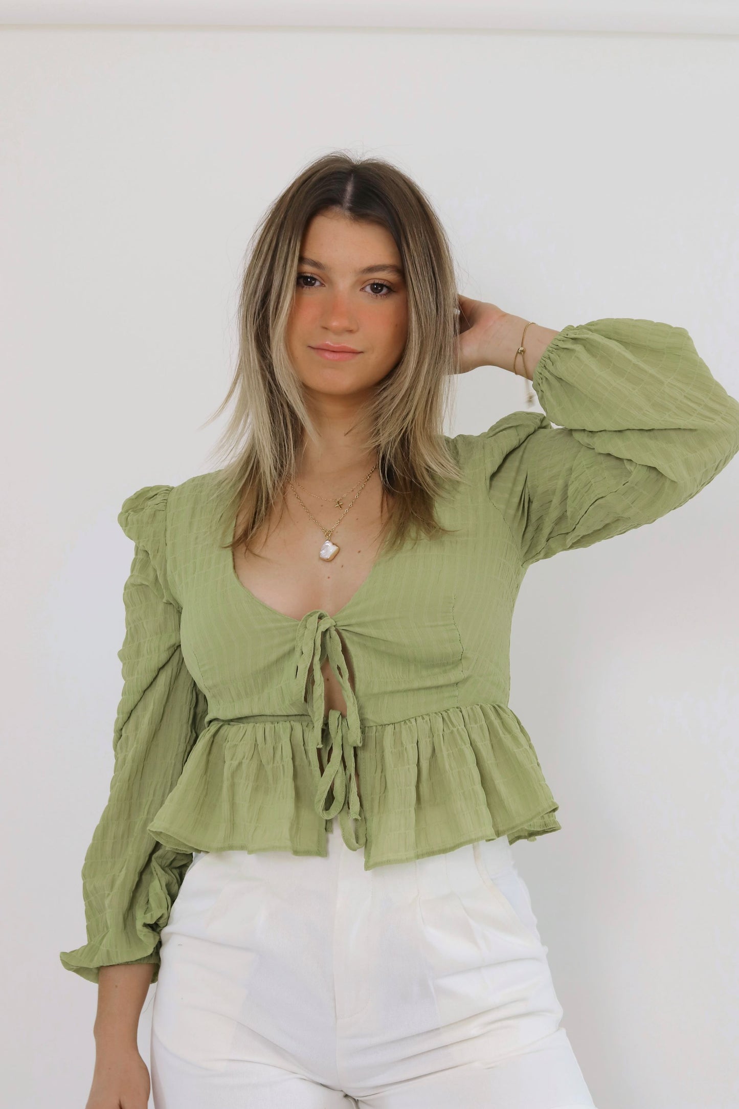 Lime Ruffle Long Sleeve